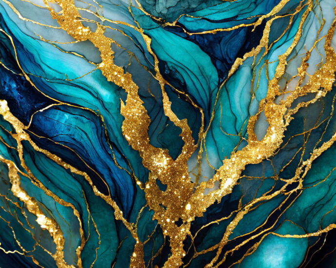 2000 x 2000 Alcohol Blue & Gold Texture - Designs by Forte