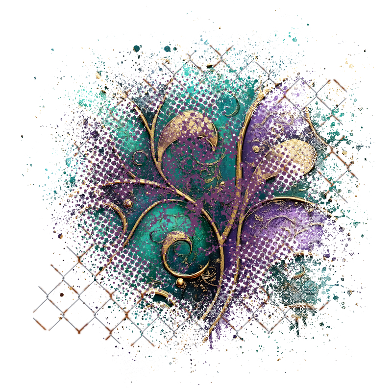 Mardi Gras Cluster Frame 800 x 800 Created by Designs by Forte