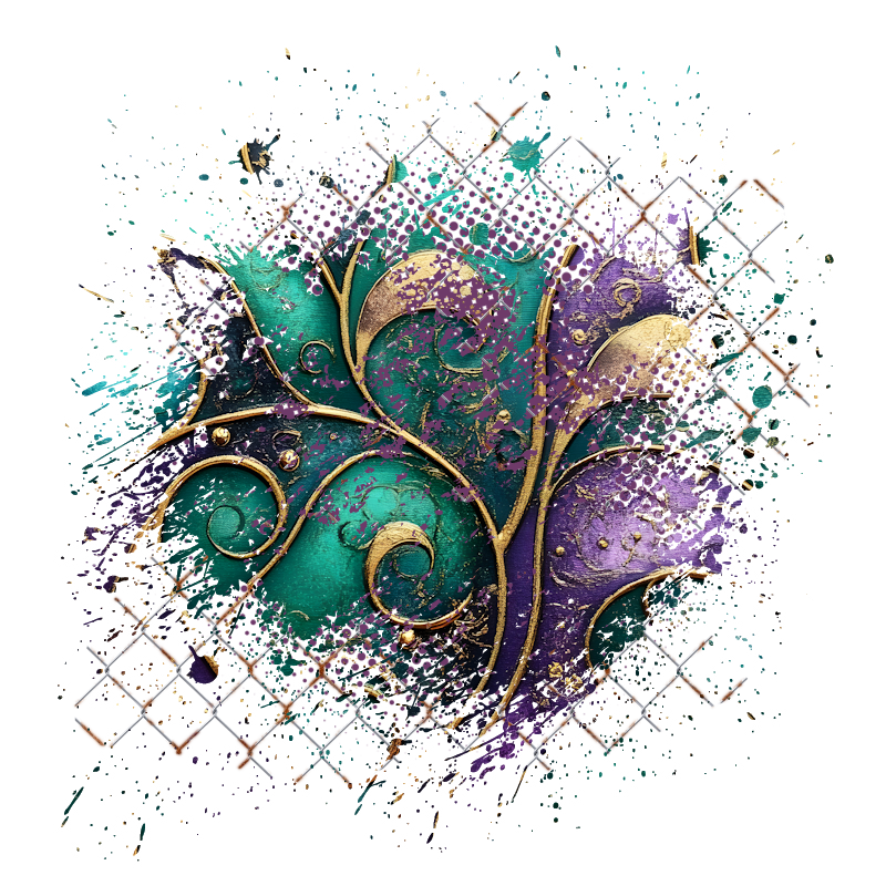 Mardi Gras Cluster Frame 800 x 800 Created by Designs by Forte
