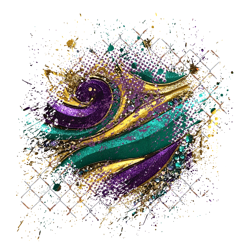 Mardi Gras Cluster Frame 800 x 800 Created by Designs by Forte